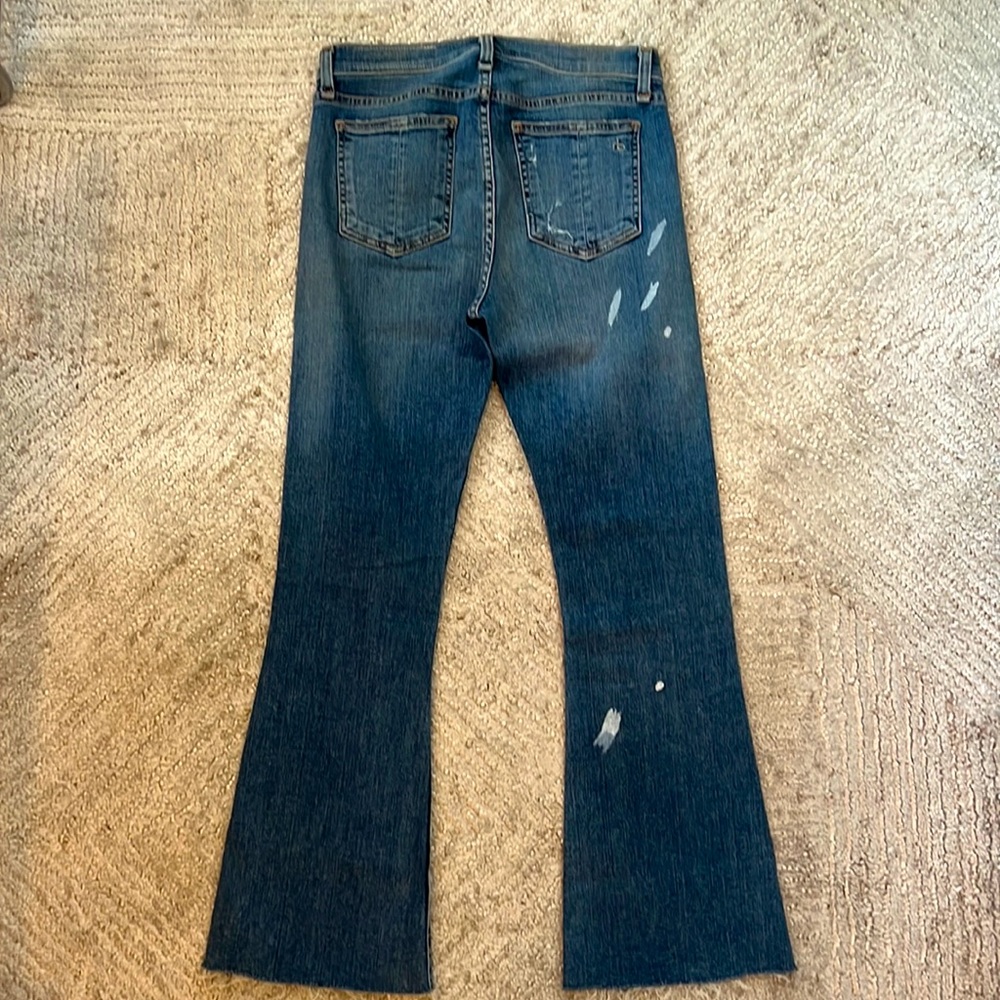 RAG & BONE Womens 10 inch Crop Flare Jeans Size 26 Frayed Hem. New, Never Worn.